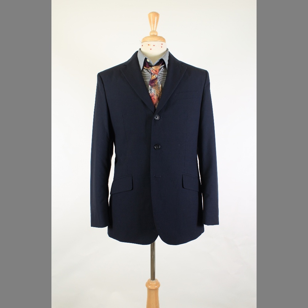 #BananaRepublic 40R Navy Wool 3B Sport Coat 71-B